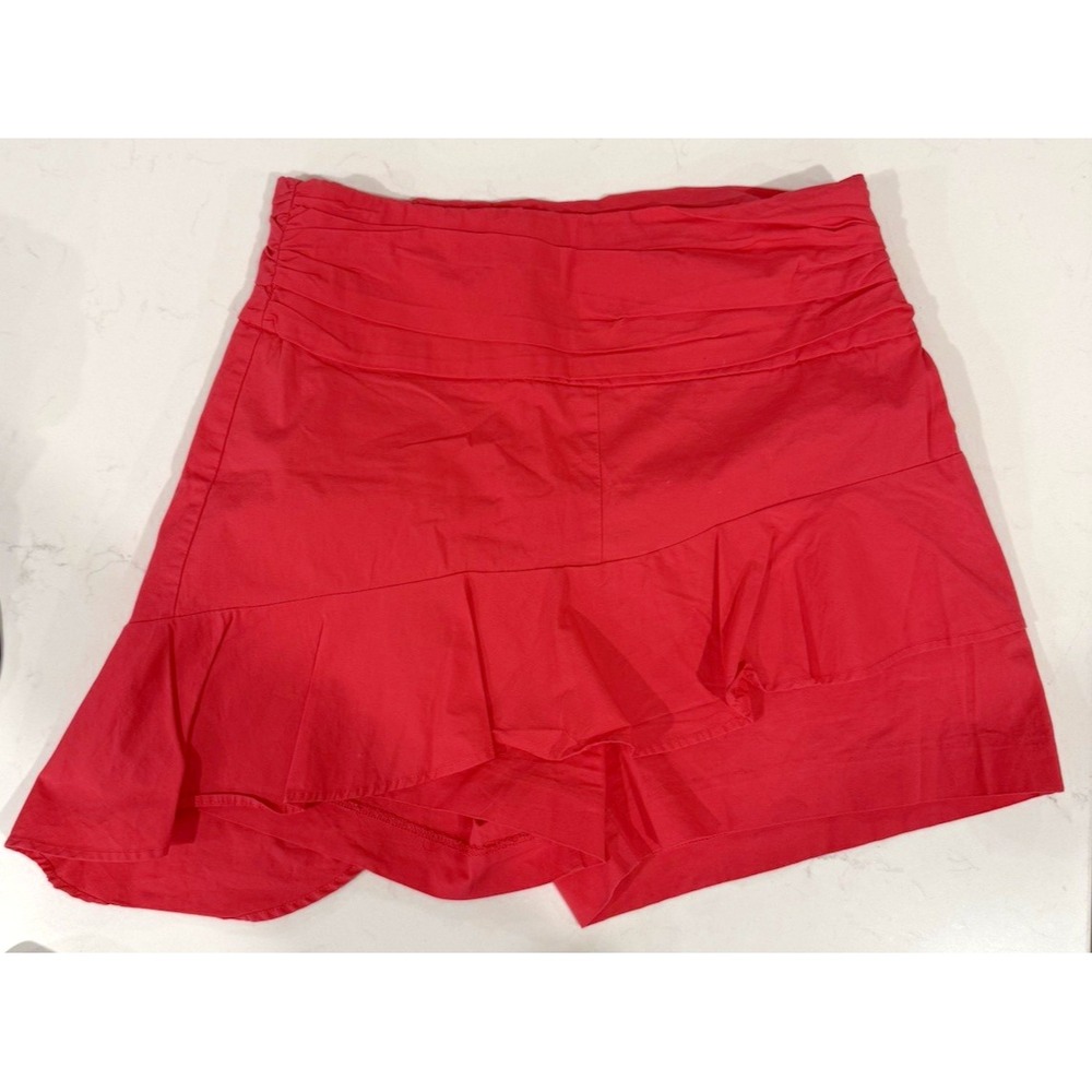 ZARA Basic Fuscia Asymmetric Skort Size M Medium Mini Skirt Shorts Size Zip